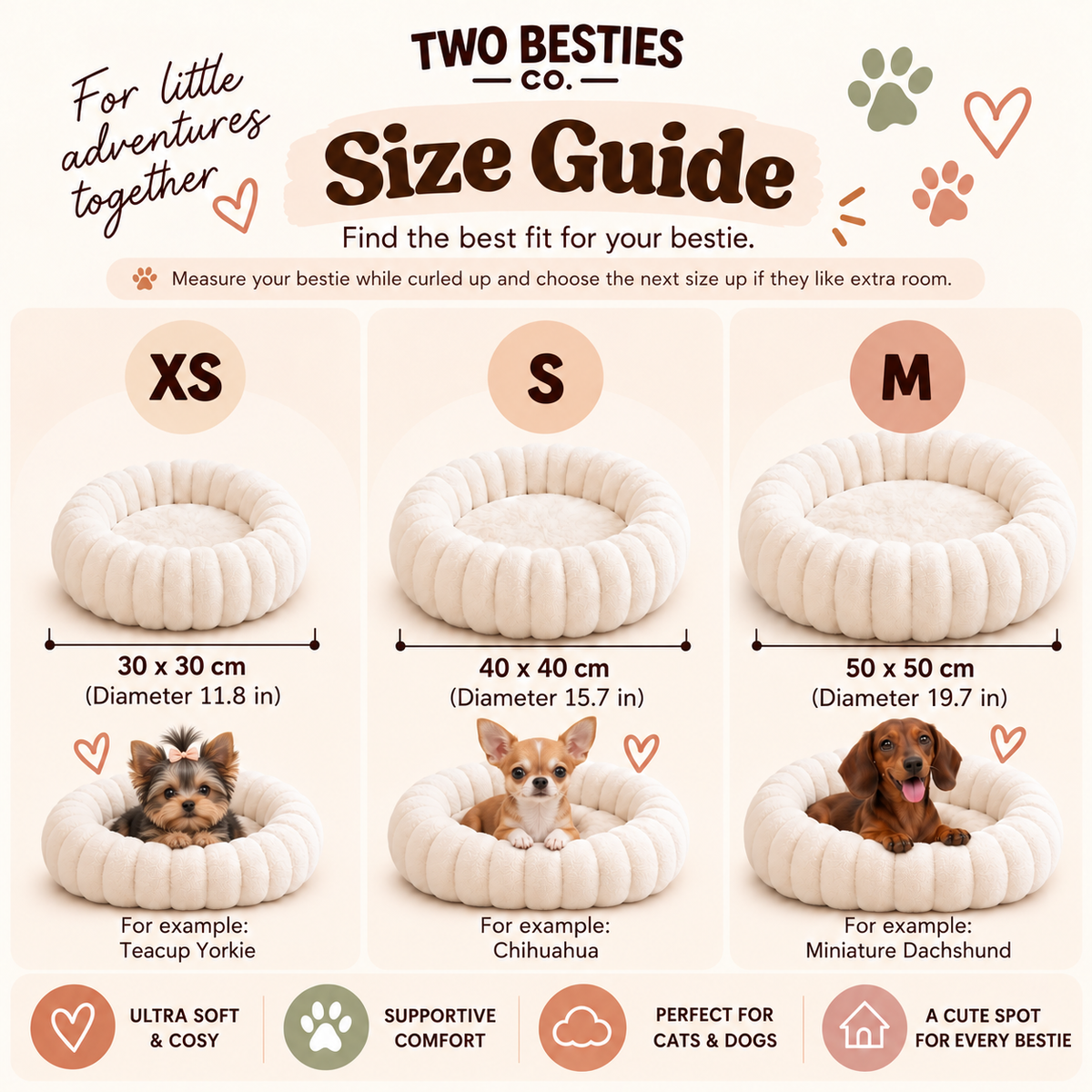 Bestie Cloud Bed - Cosy Round Dog Bed