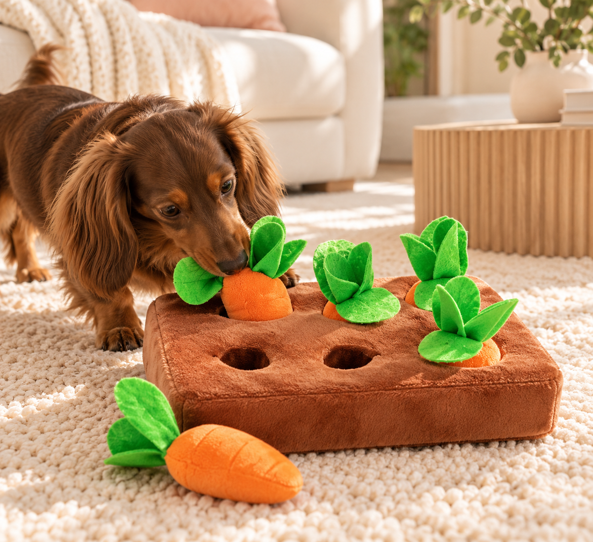 Carrot Patch Snuffle Toy - Interactive Foraging Toy for Dogs
