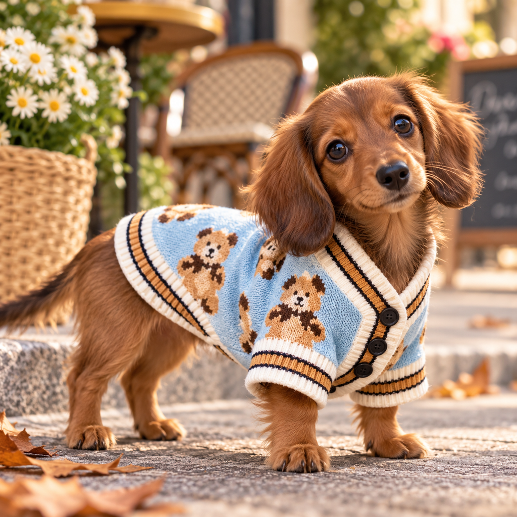 Bestie Cosy Cardigan - Knit Sweater for Small Dogs