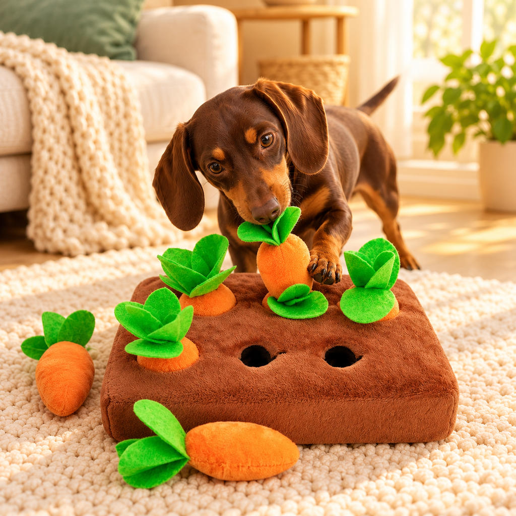 Carrot Patch Snuffle Toy - Interactive Foraging Toy for Dogs