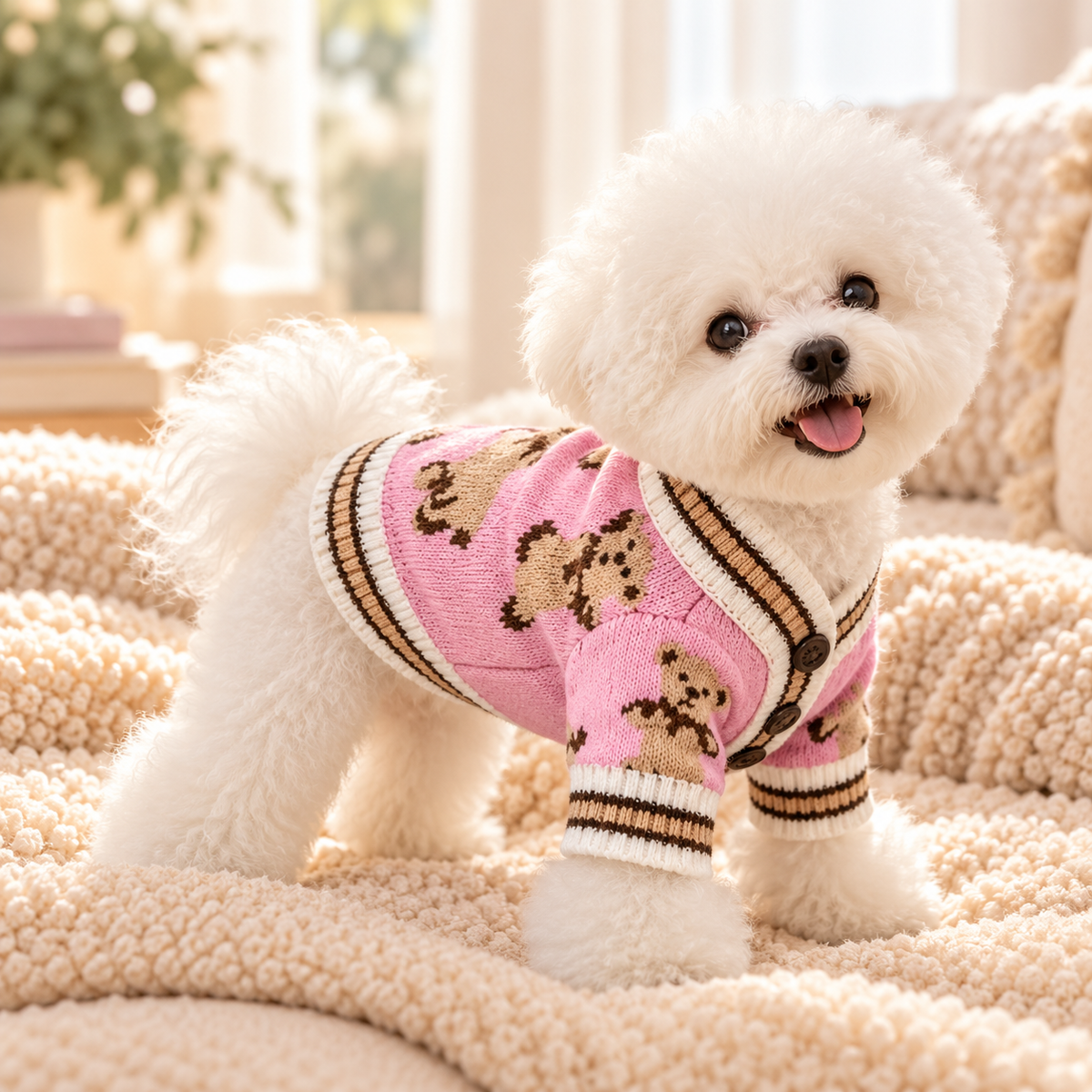 Bestie Cosy Cardigan - Knit Sweater for Small Dogs
