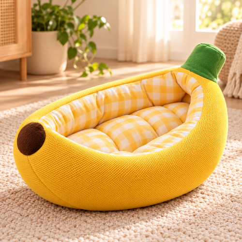 Banana Pet Bed - Cosy Bed for Small Dogs