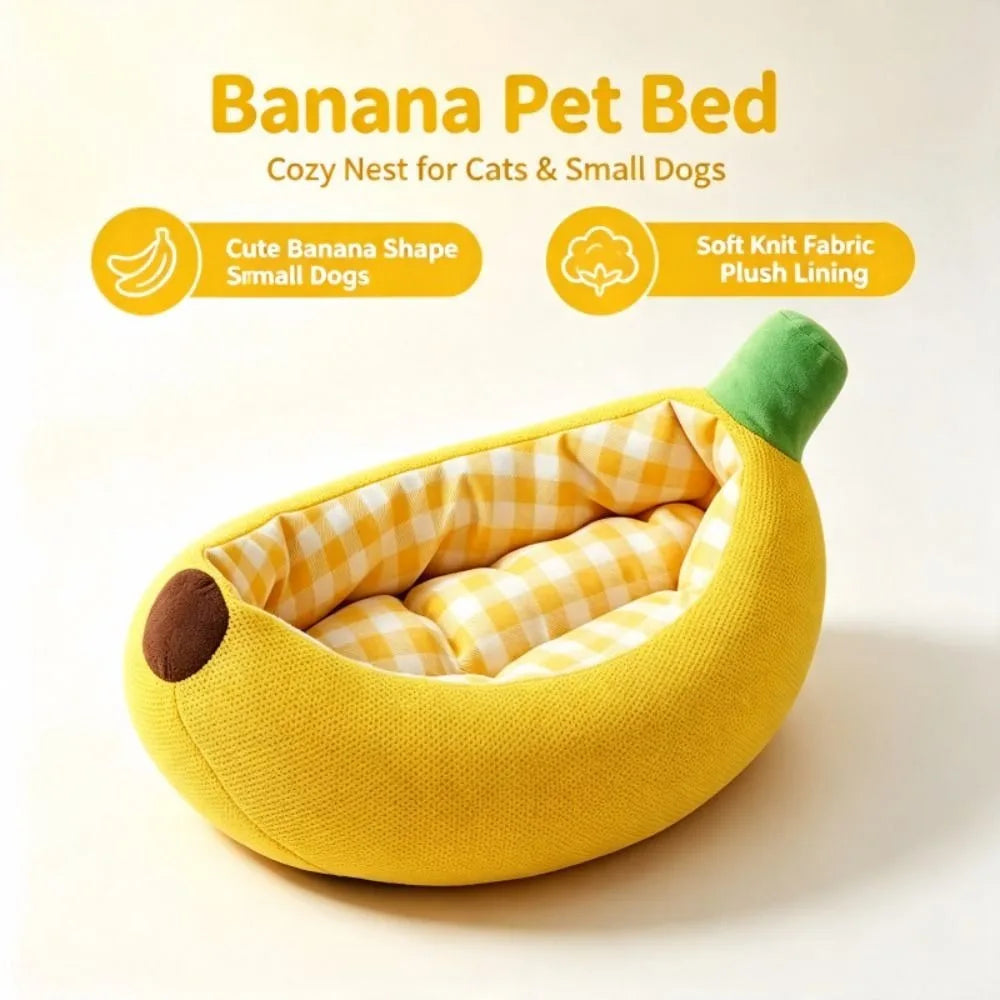 Banana Pet Bed - Cosy Bed for Small Dogs – Two Besties Co