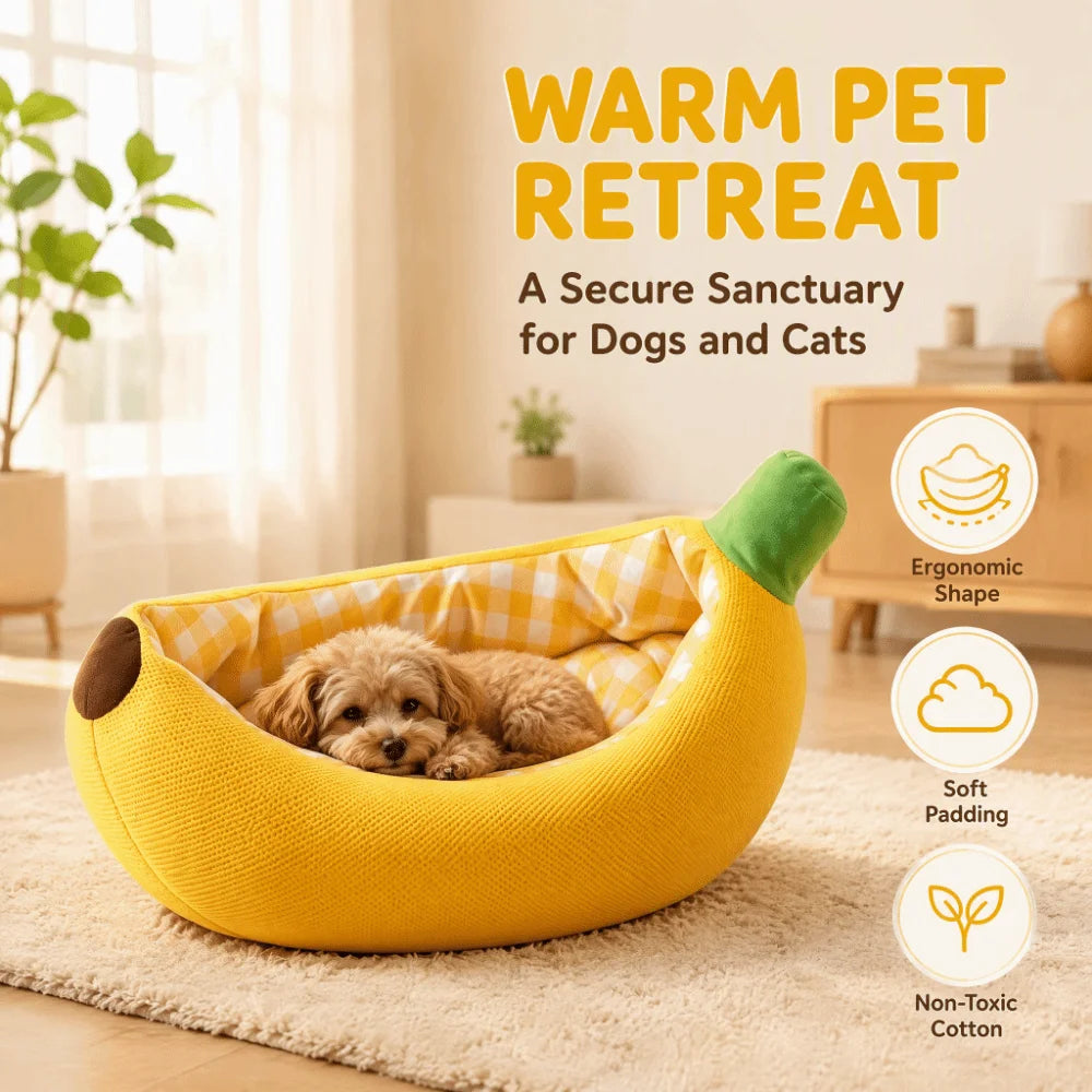 Banana Pet Bed - Cosy Bed for Small Dogs – Two Besties Co