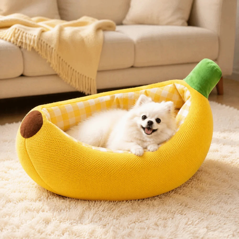 New Banana Shape Cat Kennel Soft Warm Cushion Dog Bed Durable Material Dog Kennel Pet Supplies