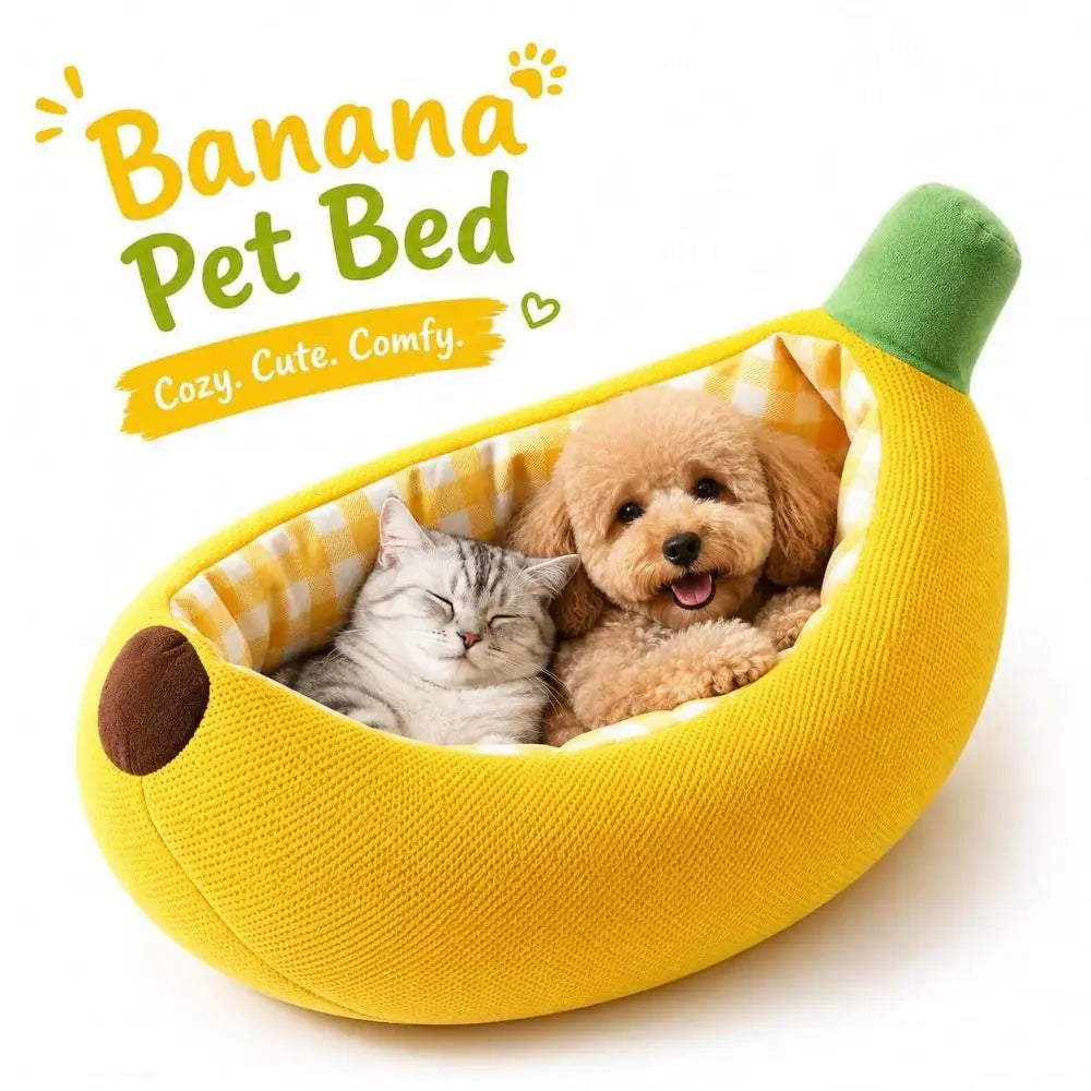 Banana Pet Bed - Cosy Bed for Small Dogs – Two Besties Co