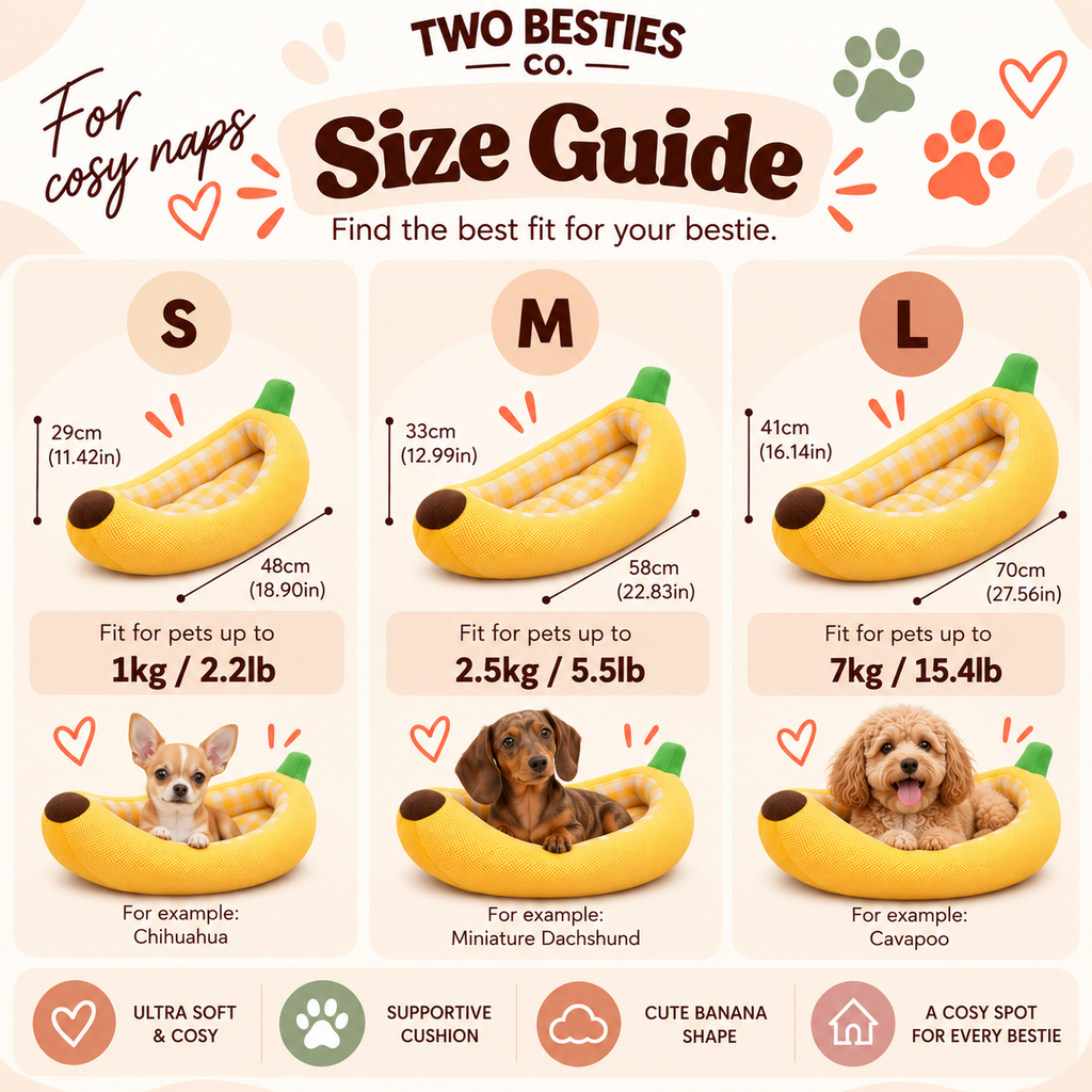 Banana Pet Bed - Cosy Bed for Small Dogs