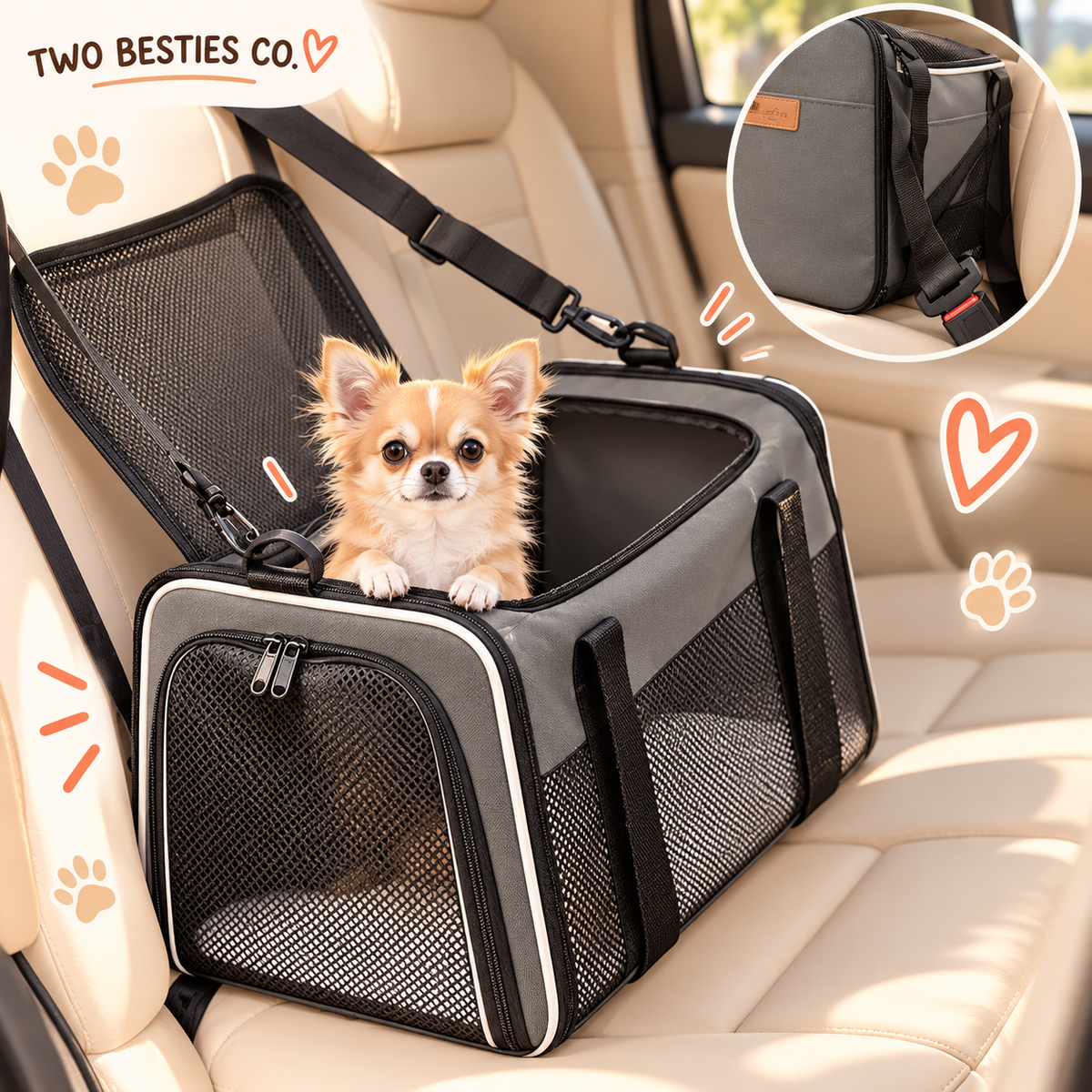 Bestie Travel Carrier - Pet Carrier for Small Dogs