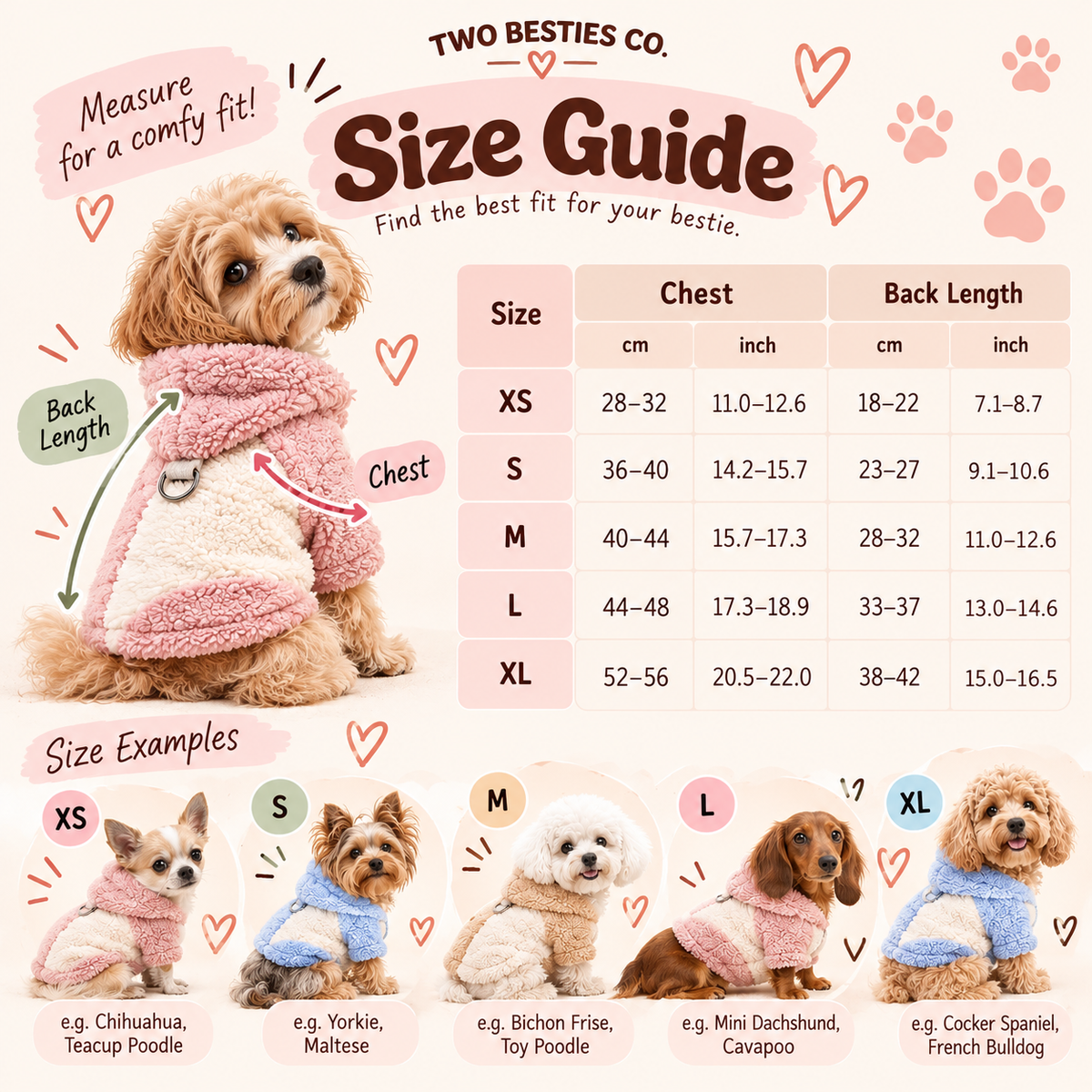 Bestie Hoodie - Winter Sweater for Small Dogs